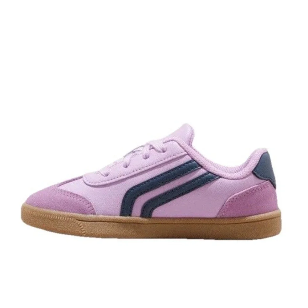 Cat & Jack Girl’s Boston Sneakers Lace Faux Leather Pink Navy Size 4 NWT